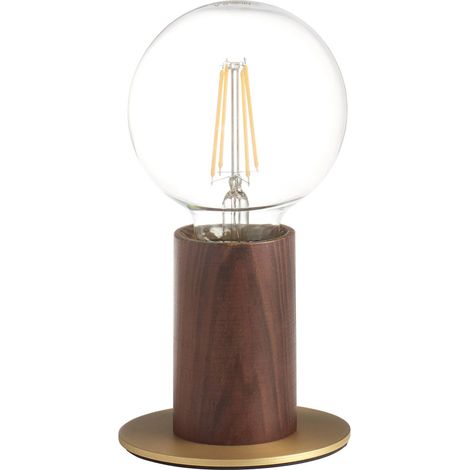 Lámpara de sobremesa KOPA latón mate/madera (1/3)