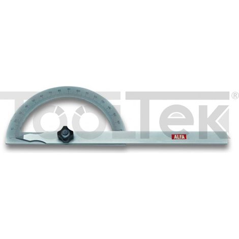 GONIOMETRO MANUALE 180° RIGA METRO RIGHELLO MISURA ANGOLI 120mm ALFA