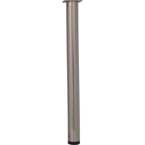Hettich – Pied de table cylindrique réglable acier brossé gris – Hauteur 70 à 73 cm – Fixation à visser – Charge 100 kg
