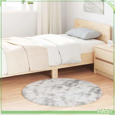 4102900 Tapis Shaggy à poils longs NAVARRA gris argenté 100x100 cm (1/5)