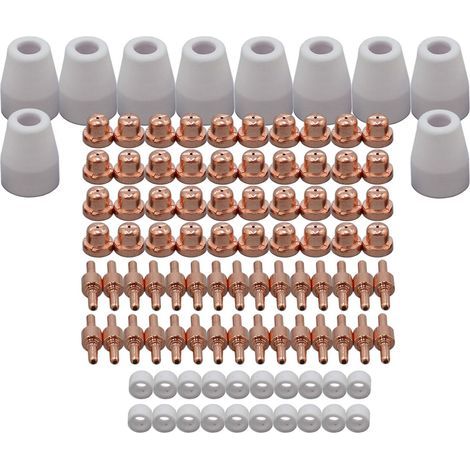 Kit Consommables Standard pour Torche Plasma PT-31 LG-40/JG40 Buse 18866 Électrode 18205 Écran Céramique 18204 pour Découpeurs Cut 40, Cut 50 et CT-312 100 pièces