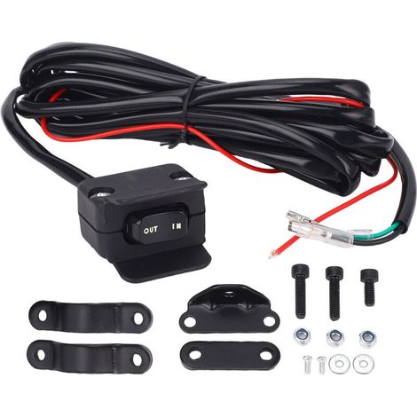 Jeffergarden Interrupteur à bascule pour treuil UTV 12 V, kit de support de câble de commande de guidon résistant aux intempéries pour KFI ST17 S2000 A2500 A3000-DOU