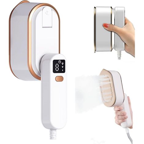 Fer à vapeur portable pour vêtements - Défroisseur main compact, 1200W, réservoir 150ml, 3 modes vapeur, chauffe rapide 10s, écran LCD, pour maison et voyage (1/5)