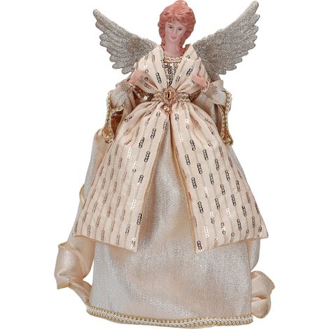 Angelo natalizio decorativo colore oro statua per presepe h 42 cm (1/2)