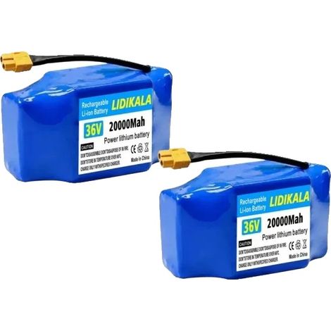 Batterie Lithium-Ion, Capacité de 20000mAh, Caractéristiques de Sécurité Intégrées, 36v 20000mAH-2PCS (1/2)