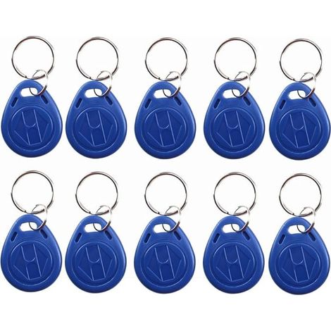 125 kHz T5577 / EM4305 Beschreibbare RFID NFC-Schlüsselanhänger, Token, Proximity-ID, Zutrittskontroll-Schlüsselkarten für Sicherheitszugangssysteme, Blau (10) (1/5)