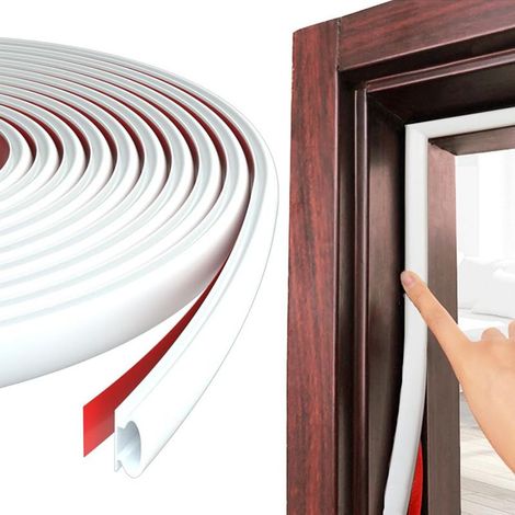6m/236inch Door Window Seal,White D Shape Door Window Seal Soundproofing Replacement for 2.5-6mm Gap,TPE Rubber Self Adhesive Upvc Insulation Sealing Strip,Pvc Seal Ca (1/4)