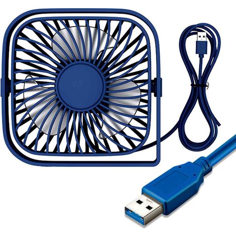 1 Mini ventilateur, 3 vitesses, silencieux, USB, bureau, inclinaison 360° (1/5)