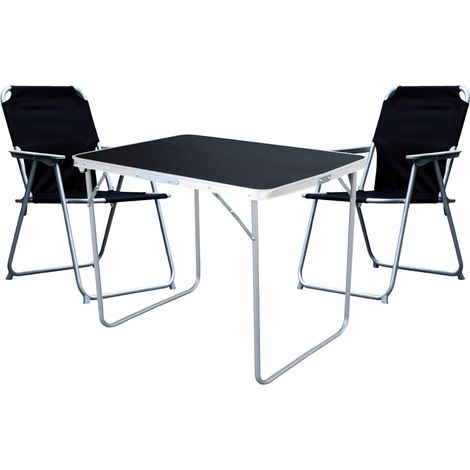 3-tlg Campingsessel schwarz + Campingtisch-MMC330870B+2xMPO2600S (1/4)