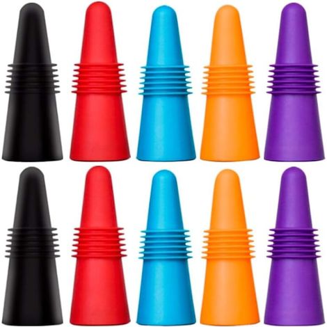 Lot de 10 bouchons à vin, bouchons en silicone réutilisables pour bouteilles de boissons-AquaForge (1/4)
