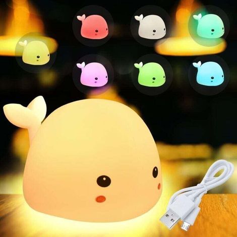 Veilleuse Enfant Rechargeable Silicone Nuage Multicolore Douce Confortable Avec Prise USB (1/4)