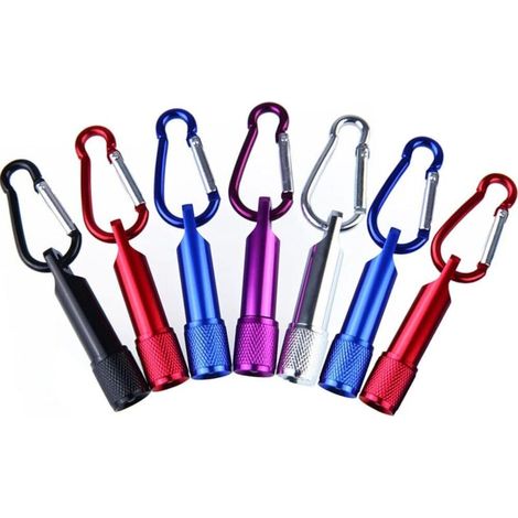 7 Pièces Mousqueton Poche Lampes, LED Mini Poche Lampes, Poche Porte Clés Lampe, Mini LED Porte Clés Lampe, pour Camping, Chasse, Randonnée, Pêche Et Autres activités de plein air