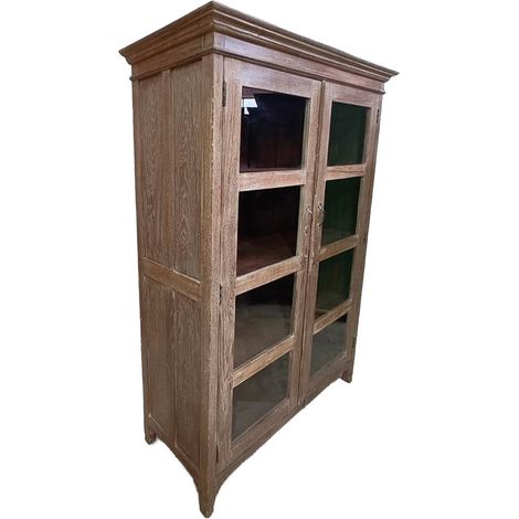 Vitrina de madera acabado artesanal marrón 110x45x180 cm (1/5)