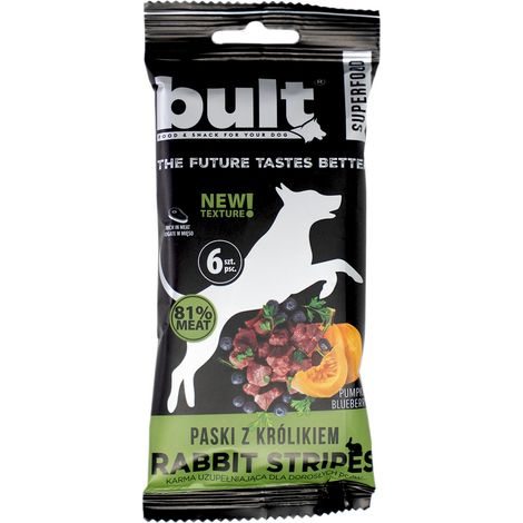 BULT Tasty Stripes Superfood, premios para perros, tiras de conejo, 6 unidades (1/3)