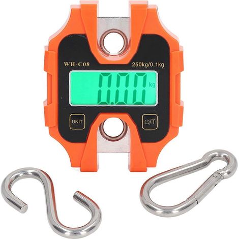 Balance numérique suspendue orange, portable, unités variées, mini balance étanche pour la pêche, 0,2 kg - 25