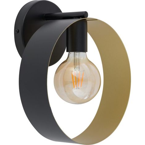Applique Happy 1 luce nero-oro moderna E27 Sigma Lighting