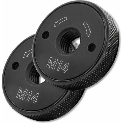 Lot de 2 Écrous de Serrage Rapide M14 pour Meuleuse - Système Sans Clé - Compatibles Disques 115/125 mm - Changement Facile et Sécurisé - Accessoire Meuleuse Professionnel - OMNIVOR