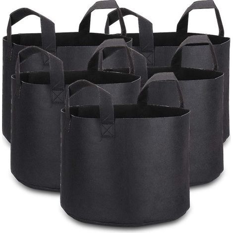 Sacs de culture Hemma de 5 gallons avec étiquettes pour plantes. lot de 5 en tissu épais (1/5)