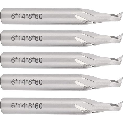 Set of 5 HSS Twist Router Bits, 8mm Shank (1/5)