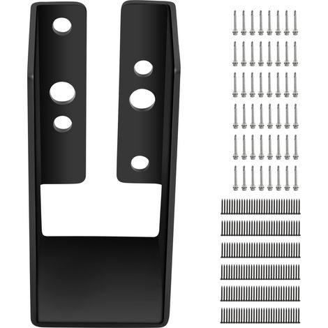 VEVOR Supports de solive dissimules, lot de 24, support de poutres pour connecter du bois 51x102 mm, plaque deacier Q235 avec revetement en poudre, support de solive dissimule pour poutre bois, noir