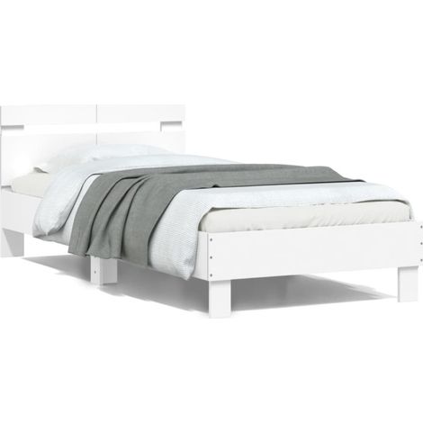 Cadre de lit sans matelas avec lumières LED blanc 100x200 cm vidaXL (1/5)