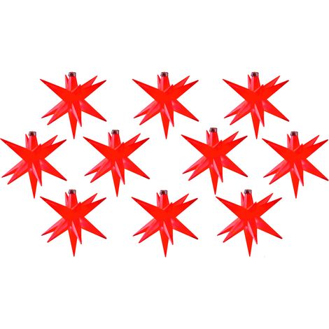 Saico LED-Lichterkette Stern mit Timer Ø 12 cm warmweiß rot 10 Stück Lichterkette