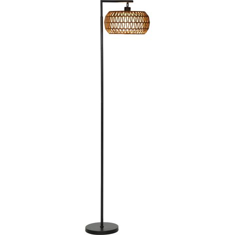 Lampadaire sur pied salon, lampe sur pied dimmable, 3 températures de couleur, télécommande, 52x33x170cm, noir