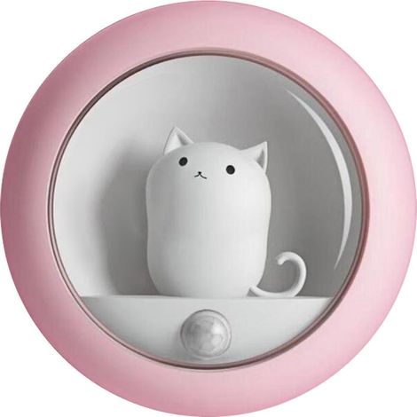 Nachtlicht für Kinder, niedliches Katzen-Nachtlicht fürs Babyzimmer, 4000K warmes Nachtlicht mit 2 Helligkeitsstufen