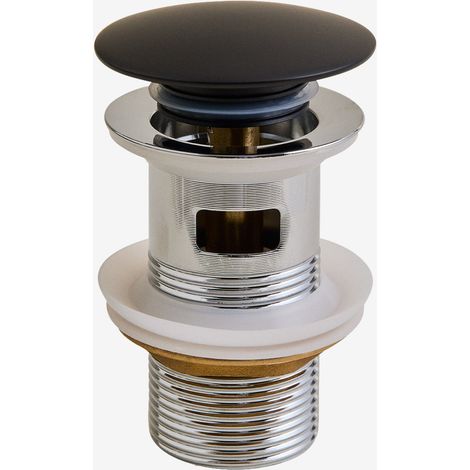 Robinet de vidange d'évier Orveta Click-Clack en acier inoxydable et laiton SKLUM Noir