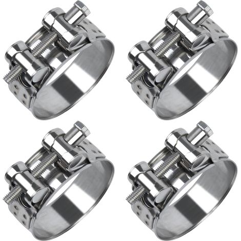 32 35mm Collier de Serrage Inox 4Pcs, 304 Métallique Collier Durite, Collier Serrage Réglable en Acier Inoxydable Convient pour Tuyau, Home Gaz