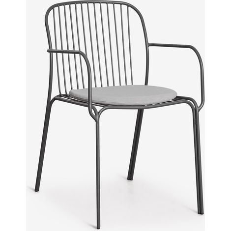 Set di 2 sedie da giardino con braccioli in acciaio Anerina SKLUM            