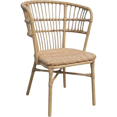Chaise KYOTO en Rotin tressage nylon style naturel pour extérieur