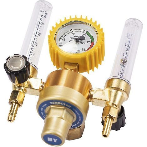Crea – Régulateur de pression gaz Argon CO2 – Débitmètre pour soudage MIG/TIG – Vanne de contrôle double tube – Métal durable (1/5)