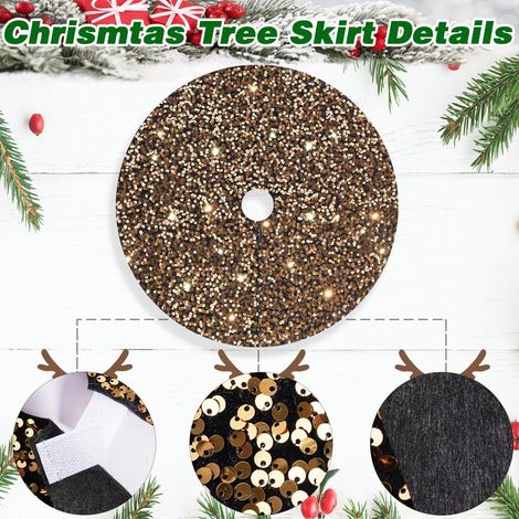 Jupe Pour Arbre De Noël - 61 Cm - Fibre De Polyester - Décoration De Base D'Arbre - Jaune - 1 Pièce (1/5)
