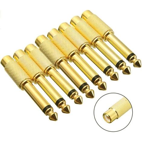 8 Pièces Adaptateur Audio 6,35 mm (1/4 Pouce) Mâle vers RCA Femelle (1/5)