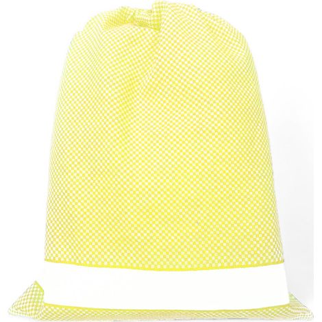 EasyZip Sacca Asilo con Nome - Tela Aida da Ricamare - Sacca in Puro Cotone, disponibile in 9 Colori, Resistente e Made in Italy Giallo Cm. 50x60