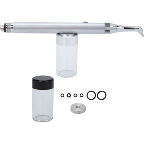Machine de sablage dentaire professionnelle pour nettoyage de brackets orthodontiques et détartrage, compatible avec fauteuil dentaire.
