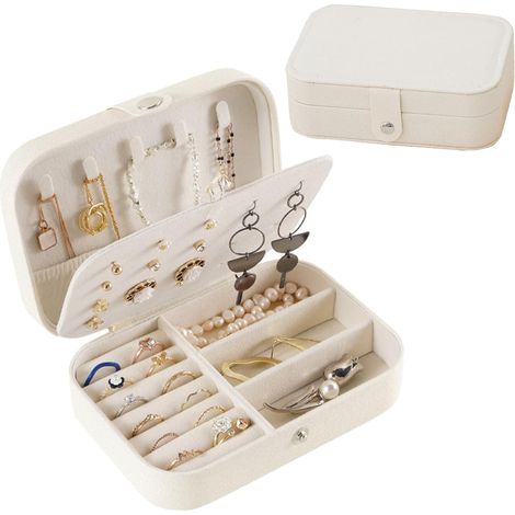 Boîte Bijoux Voyage Petite, Boîtes Stockage Similicuir, Organisateur Cadeau Femmes (1/5)