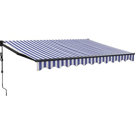 vidaXL Tenda Sole Automatica Retrattile Blu e Bianca 3,5x2,5 m