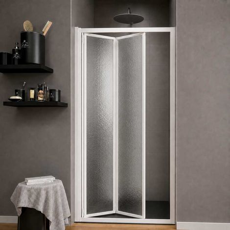 "PORTA DOCCIA A SOFFIETTO """"SMERALDA C"""" BIANCO Sp.3 mm 68-73 - Ap. 58 cm"