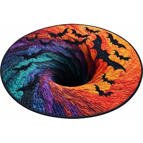 Tapis rond d'Halloween, velours cristal lavable, 60 cm, décoration cosplay pour salon ou chambre 60 x 60 cm Halloween 9 (1/5)