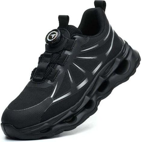 Arbeitsschuhe für Damen und Herren, Sicherheitsschuhe mit Stahlkappe, leichte Schuhe mit Stahlkappe, Schutzschuhe mit drehbarem Schnürverschluss, Sicherheitsschuhe – Größe 42