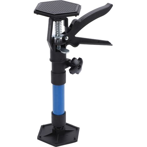 Cric pour meuble barre télescopique acier au carbone réglable charge 220.5 lb tête rotative 45° patin antidérapant pour cloison sèche type court (1/5)