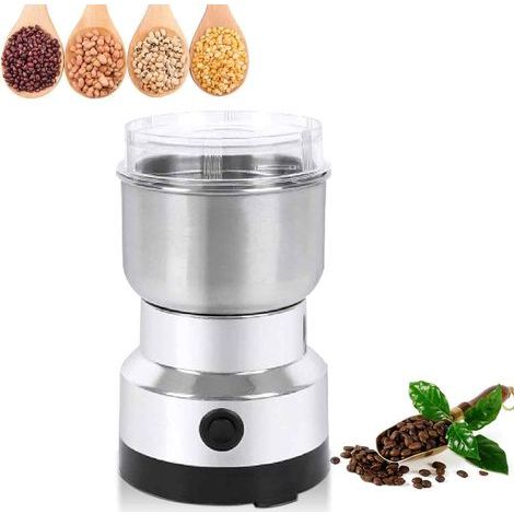 Moulin à Café électrique Moulin Noix et Céréales, Broyeur Alimentaire en Acier Inoxydable Moulin à Café Et Mixeur électrique Broyeur (1/5)