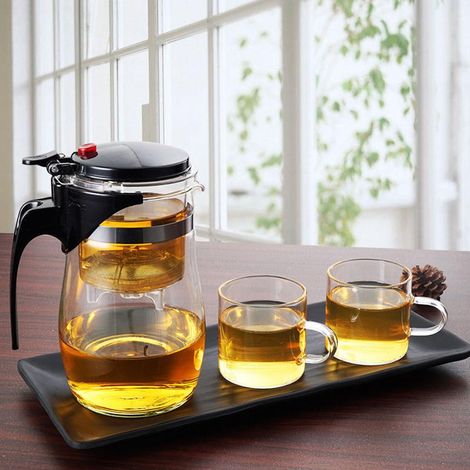 Théière En Verre Résistant À La Chaleur - Théière À Infusion - Pour Thé Chinois Et Thé Vert - 500 ml Ou 700 ml (1/5)