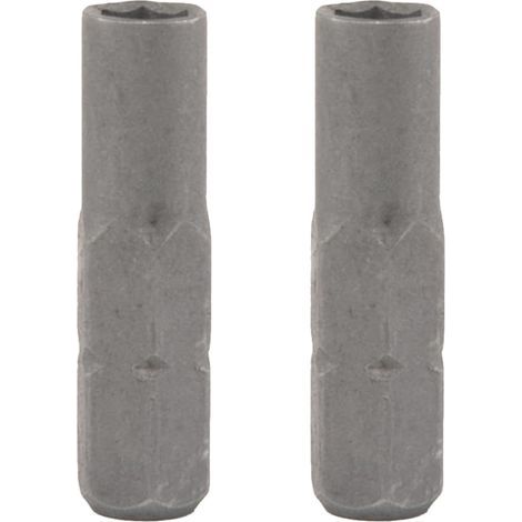 Set di 2 punte per cacciavite esagonali da 1/4" - Adattatore magnetico sabbiato da 1/4" - Adattatore da 1/4" a 1/4" - Da 6,35 mm a 4 mm - Impugnatura da 1/4" (1/5)