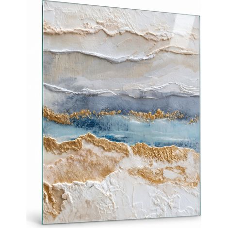 Lupia Quadro Astratto su Vetro 60x80 cm COSTA D'ORO 2 da Parete (1/4)