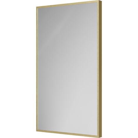 Colore Brandon Brushed Brass Aluminium Framed 400mm x 700mm Mirror (1/5)