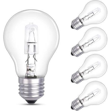 Lot de 5 Ampoule E27 42W Dimmable, Ampoule Globe A55 Culot Edison à vis, Blanc Chaud 2700K 570LM, AC 220 240V, ampoule E27 Transparente pour Lustre, Lampe de Table, Applique Murale (1/5)