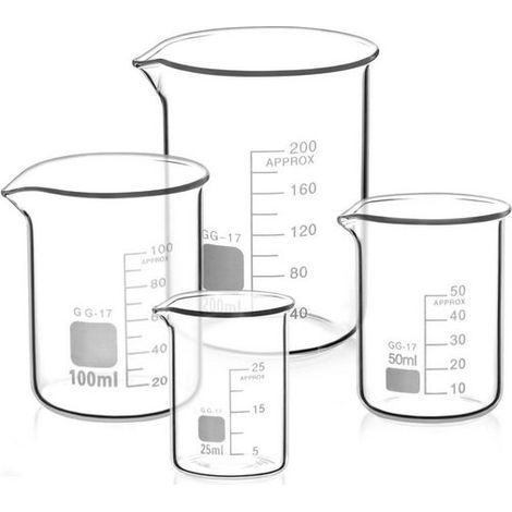 Verre doseur verre Verre doseur gradué 25 50 100 200ml pour laboratoire cuisine (1/5)